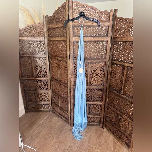 NEW NWT CAMILA COELHO PAYTON MAXI DRESS DUSTY BLUE - Picture 3 of 4